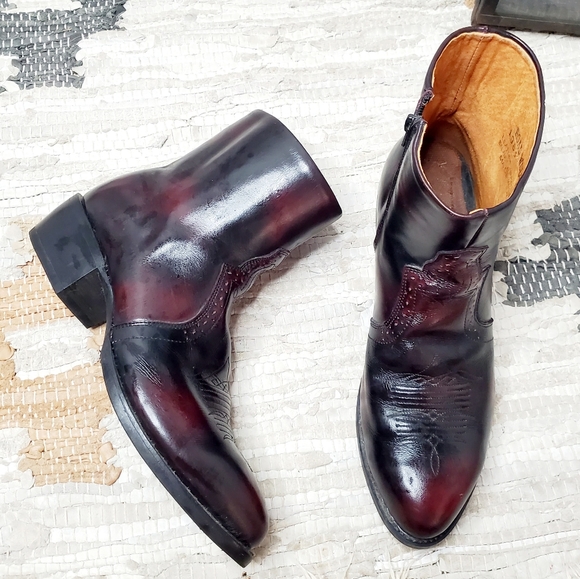 Road Wolf Other - Road Wolf Leather Western Boots Cherry Black Leather 9